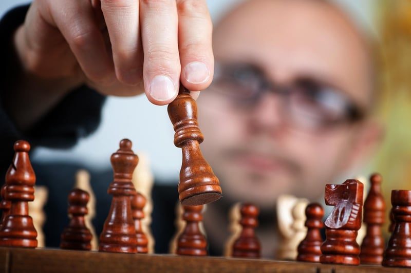 Chess pieces on a chessboard